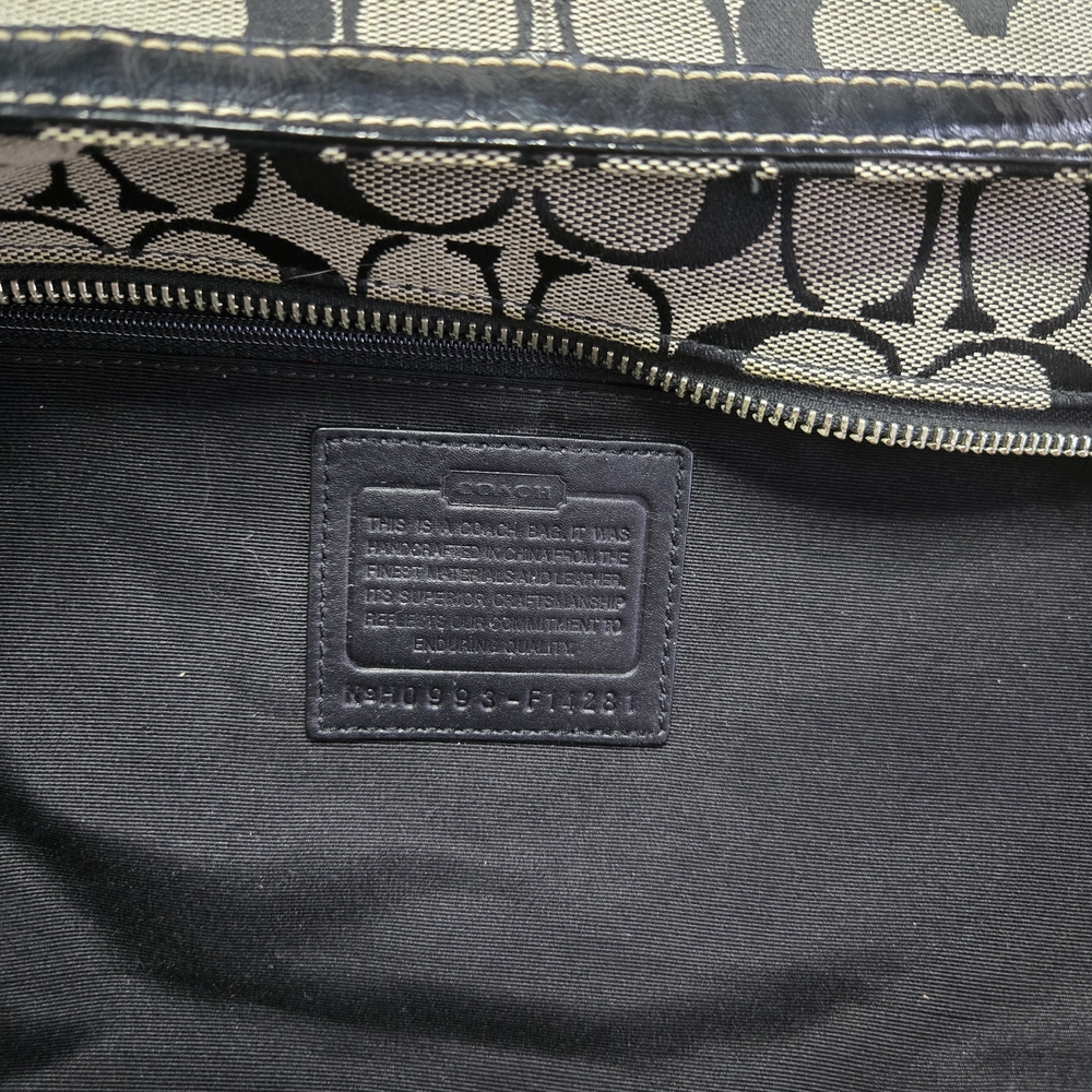 Authentic COACH Signature Pleated Gallery Tote - Black/Grey (F14281) - Picture 2 of 15